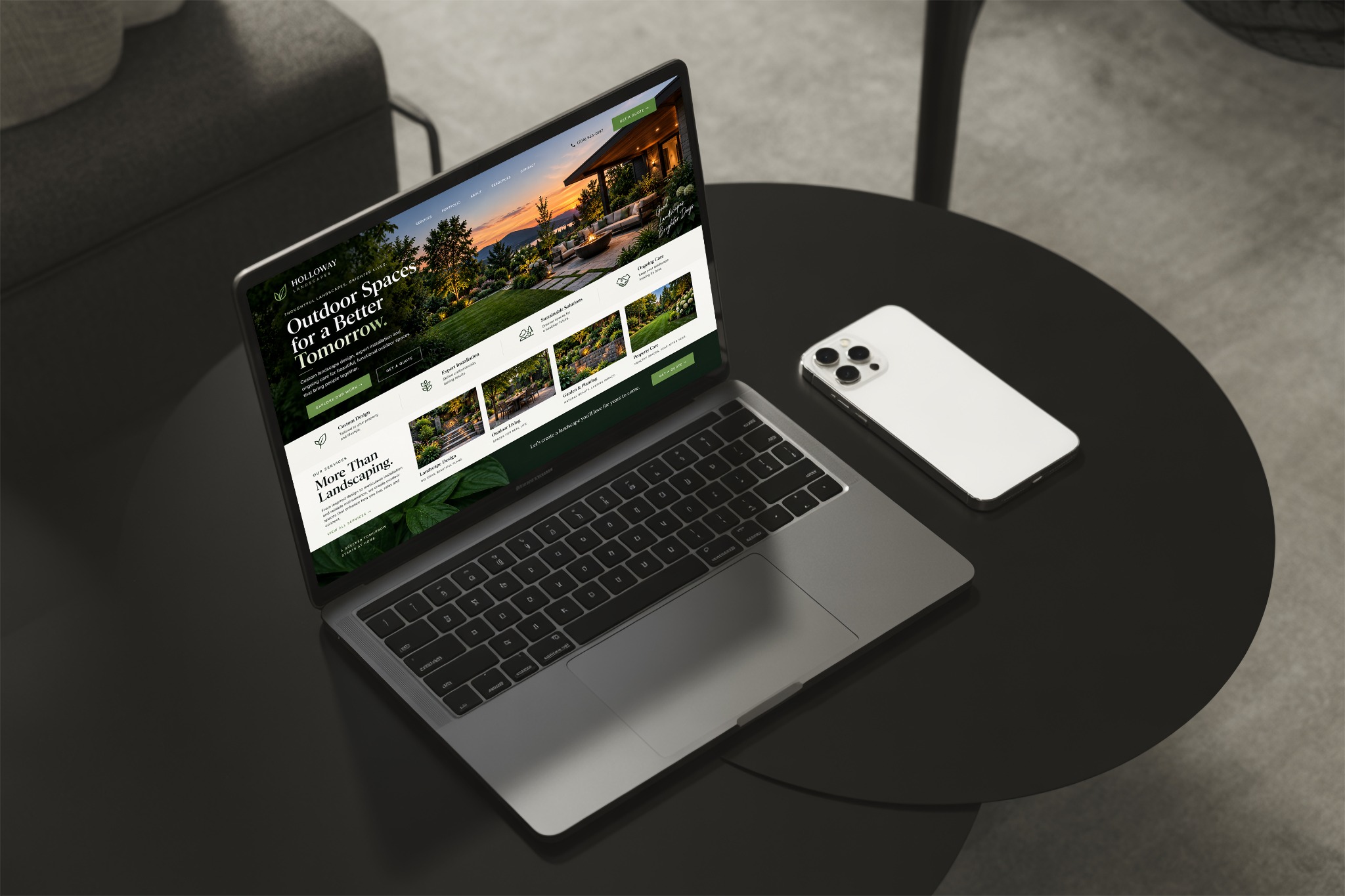 Landscaping website design concept