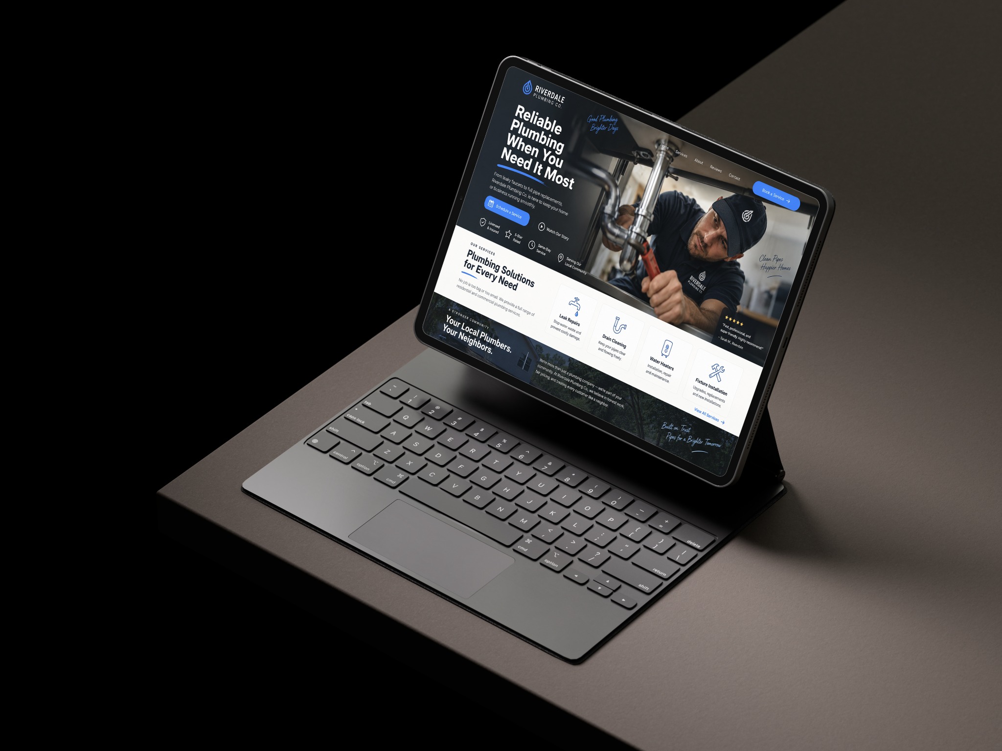 Plumbing website design concept